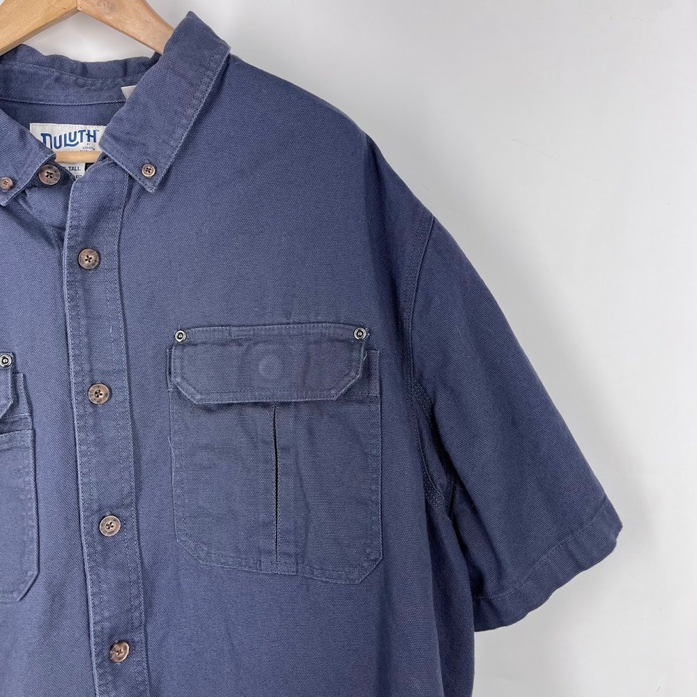 Duluth Trading Co Mens Swinging Fire Hose Button Cotton Short Sleeve Shirt 2XLT - Picture 6 of 13
